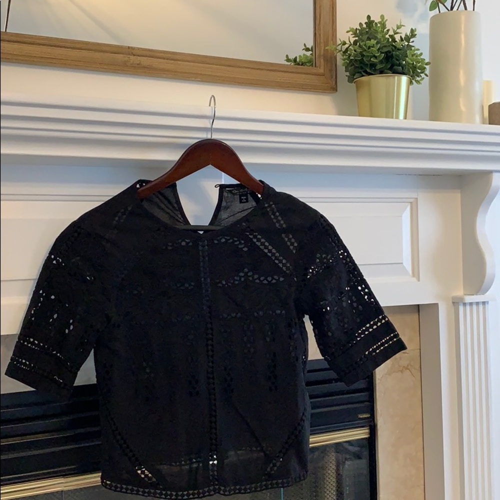 Black Crop with Cut outs